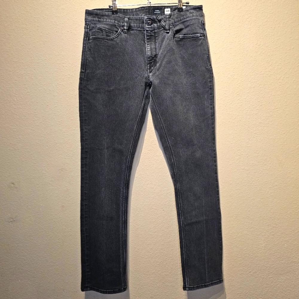 Volcom Vorta Slim Straight Black Jeans Size 34